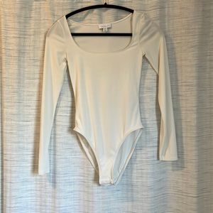 Topshop long sleeve white body suit